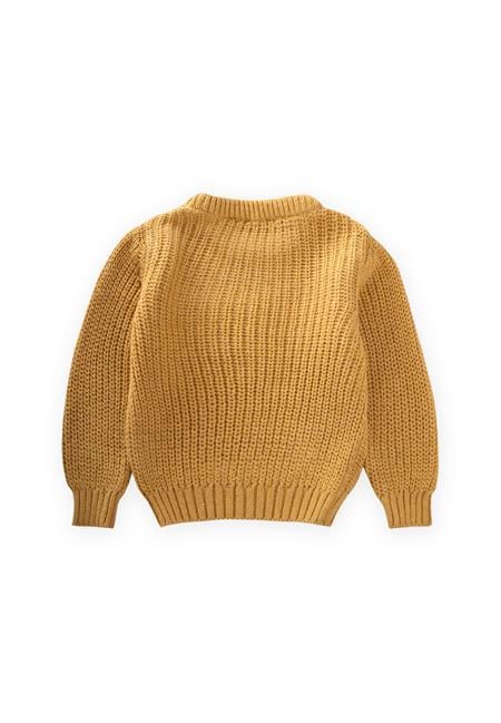 Bisiklet Yaka Selanik Triko Kazak 2-8 Yaş Hardal Sarı