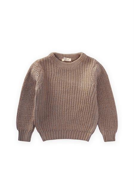 Bisiklet Yaka Selanik Triko Kazak 2-8 Yaş Vizon