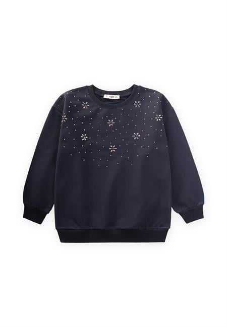 Taş Detaylı Sweatshırt 4-12 Yaş ANTRASİT