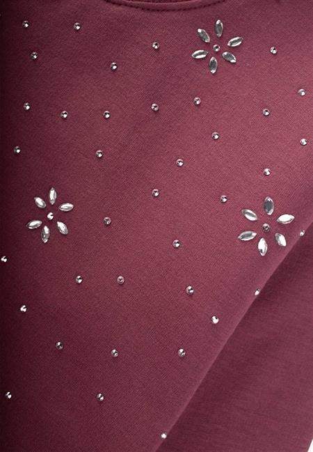 Taş Detaylı Sweatshırt 4-12 Yaş MÜRDÜM