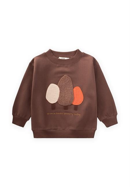 Süzene Nakışlı Sweatshirt 1-7 Yaş Kahve