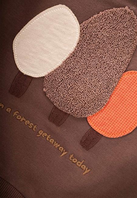 Süzene Nakışlı Sweatshirt 1-7 Yaş Kahve