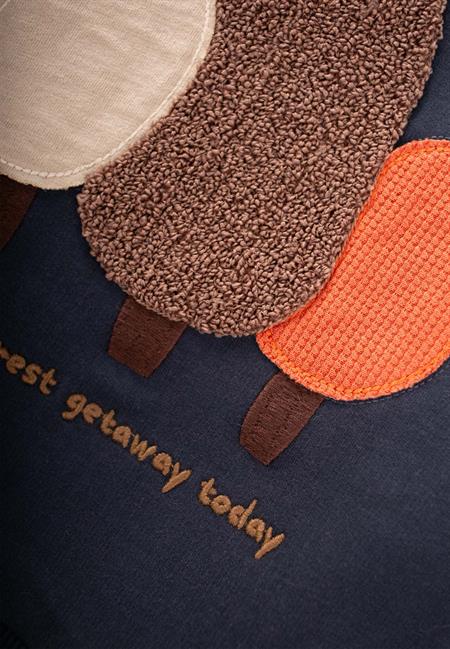 Süzene Nakışlı Sweatshirt 1-7 Yaş Antrasit