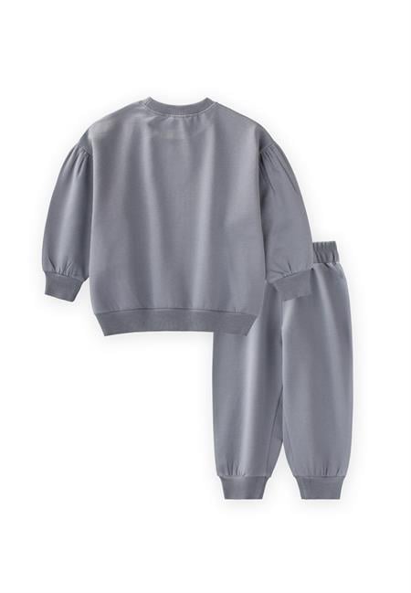 Etiket Detaylı Sweatshirt Takım 1-7 Yaş Mint Yeşil