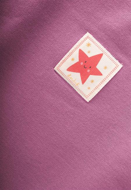 Etiket Detaylı Sweatshirt Takım 1-7 Yaş Fuşya