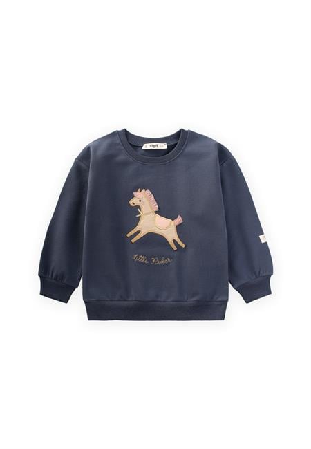 At Aplikeli Sweatshirt 1-6 Yaş Lacivert