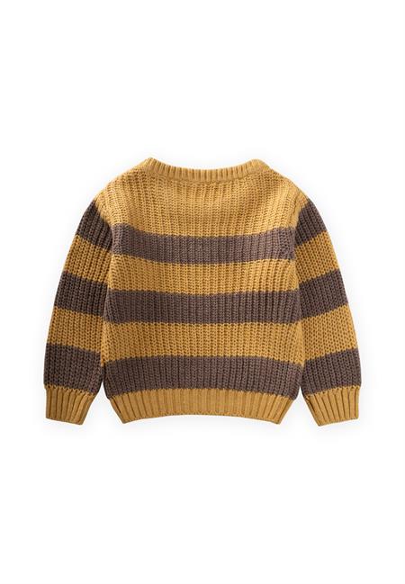 Selanik Çizgili Triko Kazak 2-8 Yaş Hardal Sarı