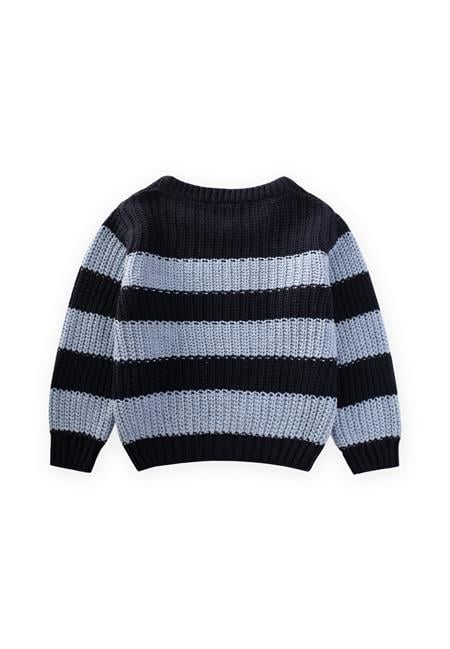 Selanik Çizgili Triko Kazak 2-8 Yaş Lacivert