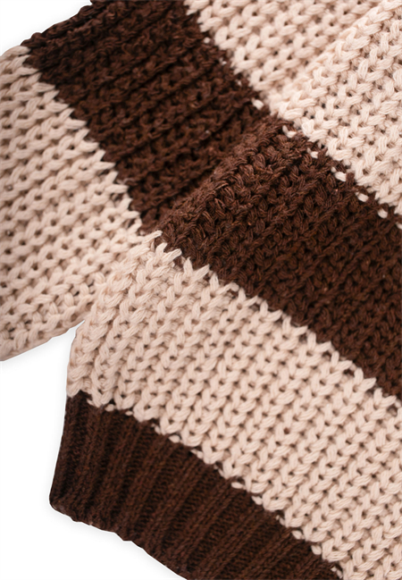 Selanik Çizgili Triko Kazak 2-8 Yaş Kahve