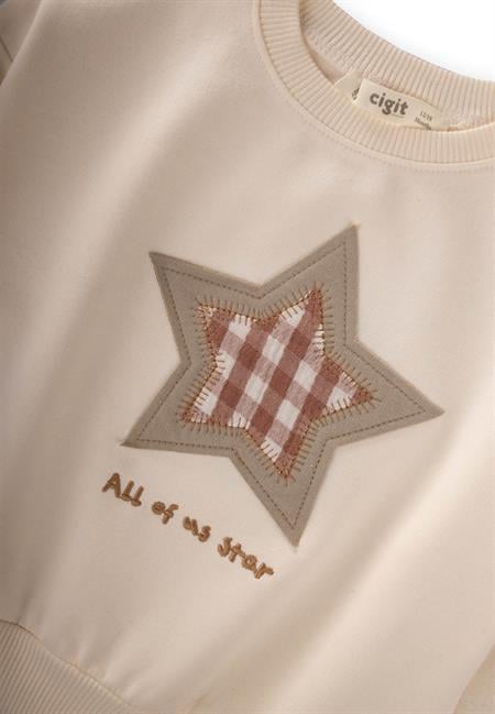 Sweatshirt Takım 1-7 Yaş Ekru S Vizon