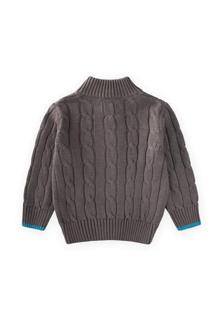 Saç Örgü Triko Hırka 2-11 Yaş A Gri