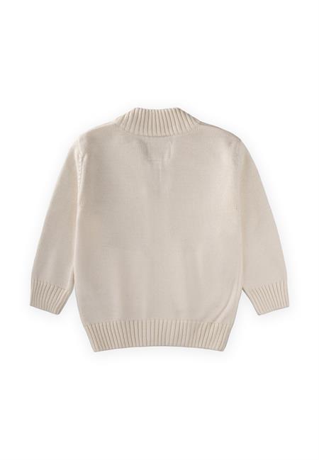 Triko Cepli Hırka 2-11 Yaş Ekru