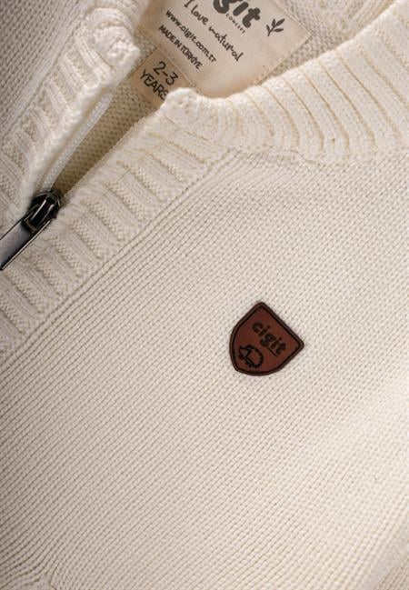 Triko Cepli Hırka 2-11 Yaş Ekru