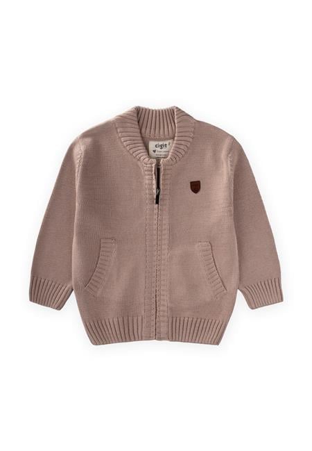 Triko Cepli Hırka 2-11 Yaş Bej