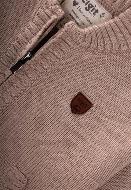 Triko Cepli Hırka 2-11 Yaş Bej