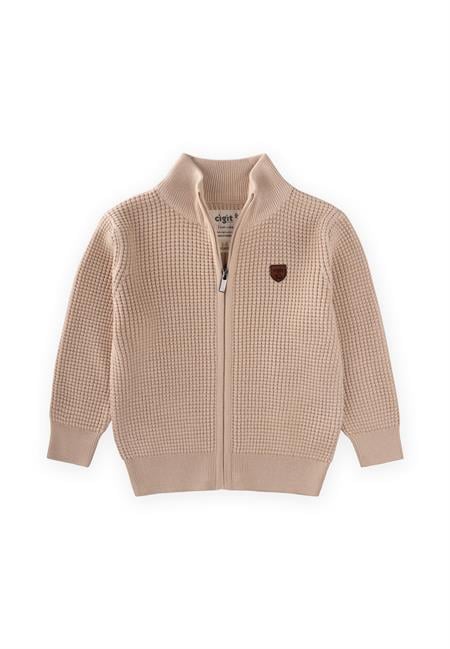 Selanik Fermuarlı Triko Hırka 2-11 Yaş Bej