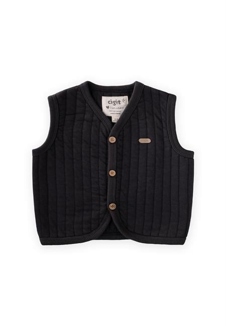 Kapitone Yelek 0-6 Yaş Antrasit