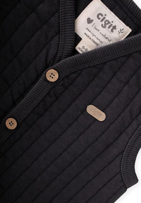 Kapitone Yelek 0-6 Yaş Antrasit