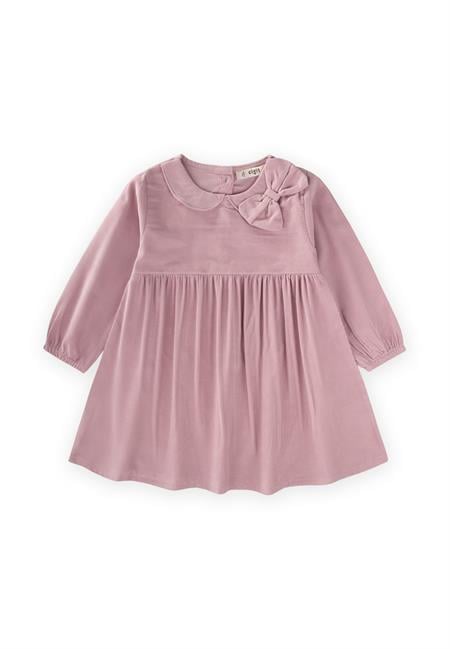 Kadife Elbise 1-8 Yaş PUDRA PEMBE