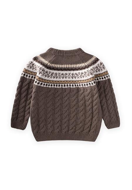 Desenli Triko Kazak 2-8 Yaş Vizon