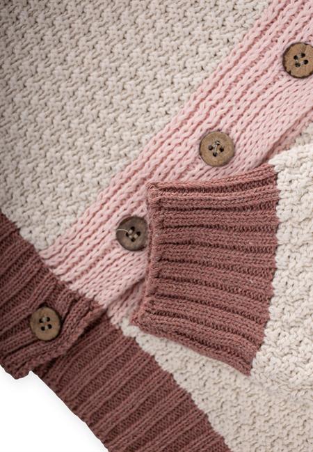 Triko Düğmeli Hırka 2-8 Yaş NATUREL PEMBE