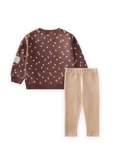 Kadife Taytlı Sweatshırt Takım 2-10 Yaş A.KAHVE