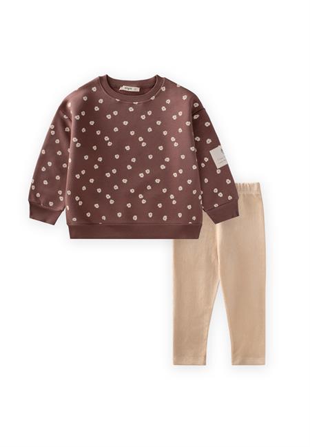 Kadife Taytlı Sweatshırt Takım 2-10 Yaş A.KAHVE