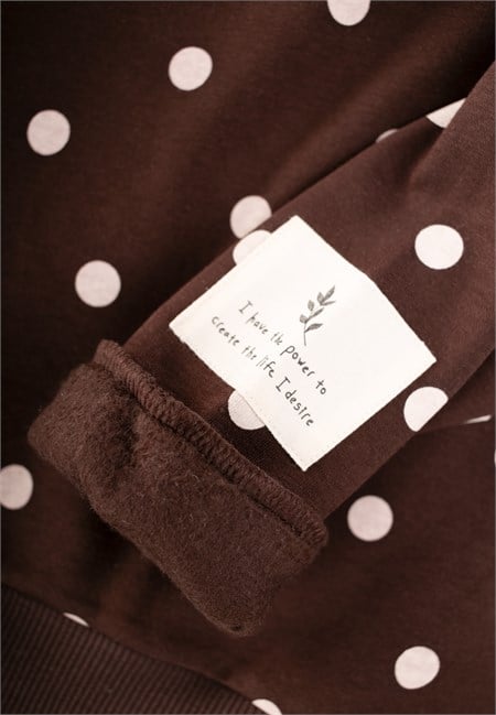 Kadife Taytlı Sweatshirt Takım 2-10 Yaş Puantiye Desenli