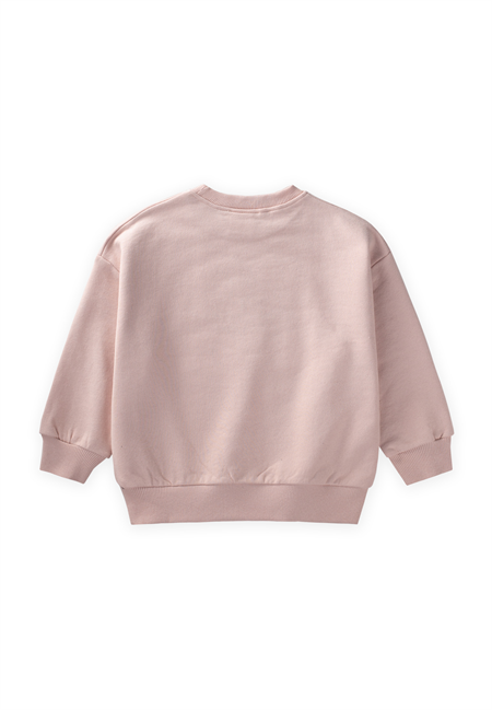 Pullu Ay Yıldız Nakışlı Sweatshirt 2-8 Yaş PUDRA PEMBE