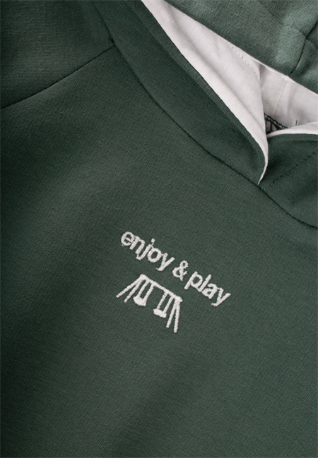 Kapşonlu Sweatshirt Takım 1-5 Yaş Haki Yeşil