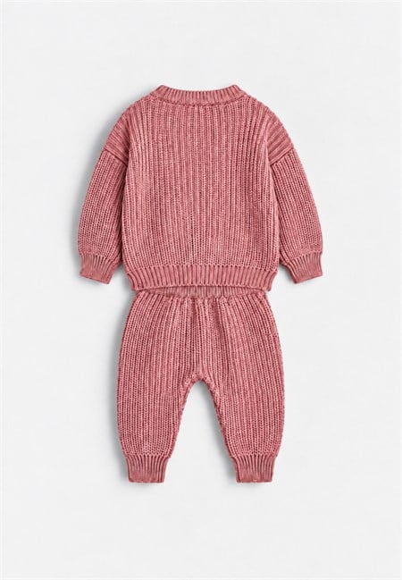 Selanik Triko Takım 1-5 Yaş Pudra Pembe