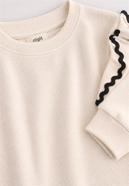 Sweatshirt 4-12 Yaş Ekru
