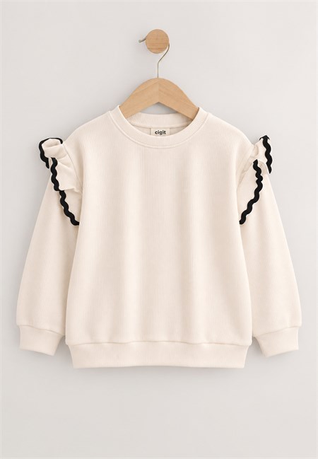Sweatshirt 4-12 Yaş Ekru