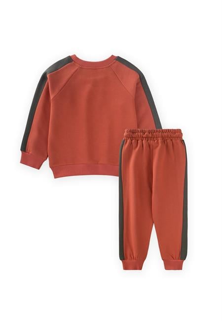Garnili Sweatshirt Takım 2-8 Yaş Kiremit