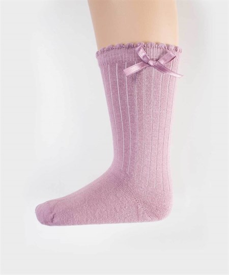 Çocuk Diz Altı Kız Çorap 2-9 Yaş gül kurusu