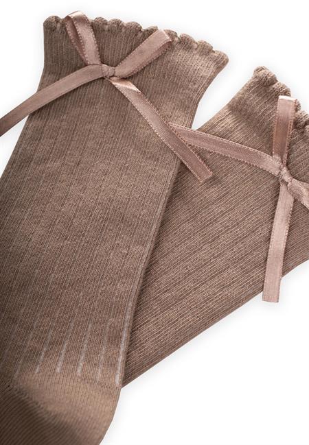 Çocuk Diz Altı Kız Çorap 2-9 Yaş VİZON