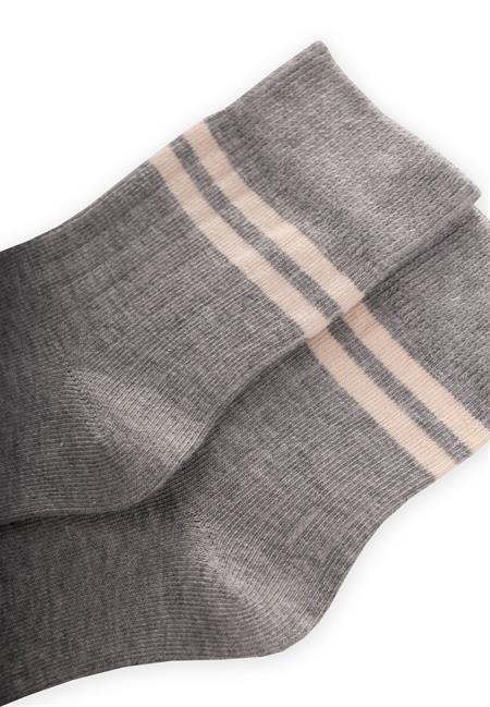 Ham Çizgili Soket 3-8 Yaş Gri Melanj
