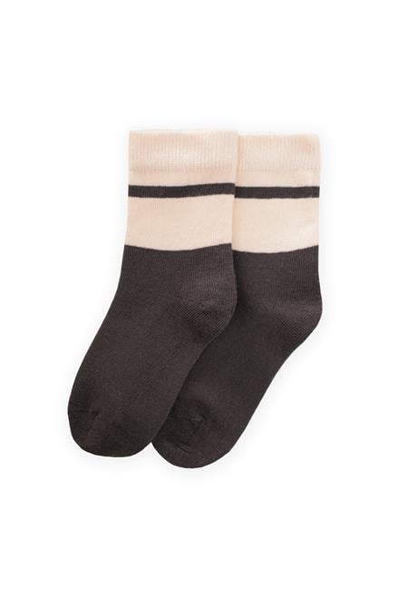 İki Renkli Çorap 3-8 Yaş Antrasit