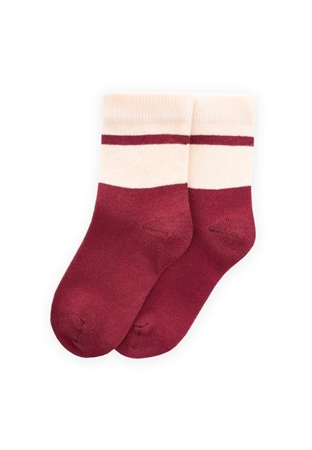 İki Renkli Çorap 3-8 Yaş Bordo