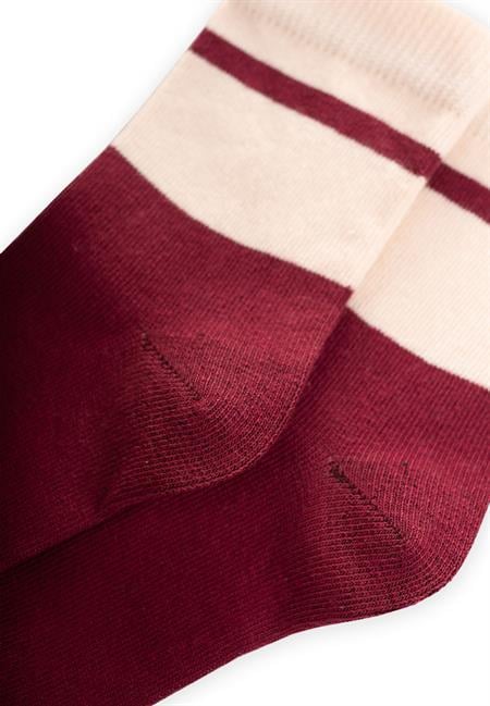 İki Renkli Çorap 3-8 Yaş Bordo