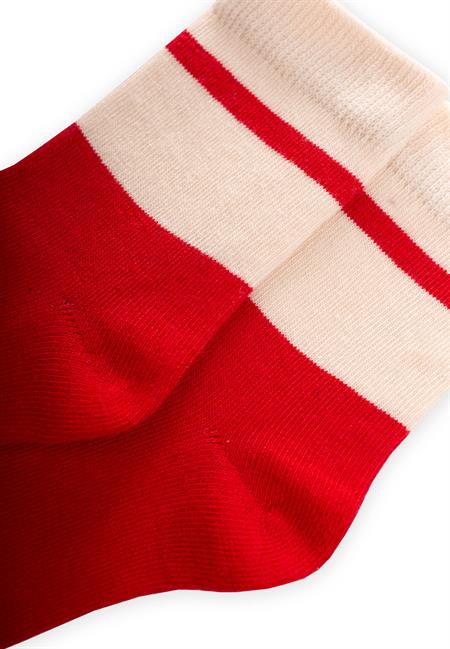 İki Renkli Çorap 3-8 Yaş Kırmızı