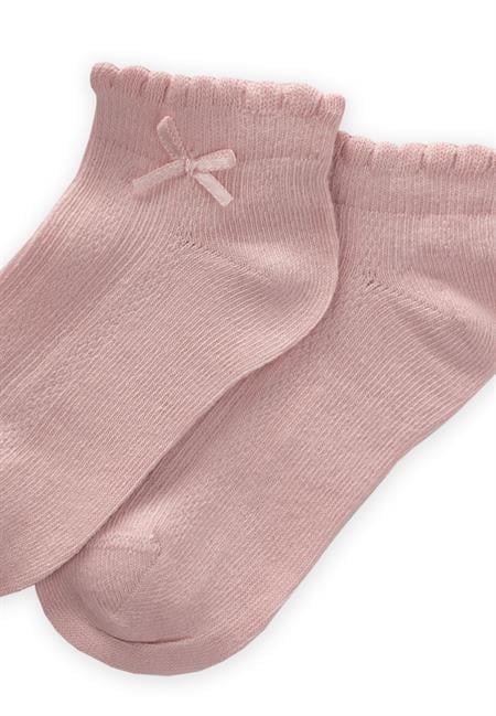 Kabartma Fiyoklu Çocuk Patik Çorap 5-12 Yaş Pudra