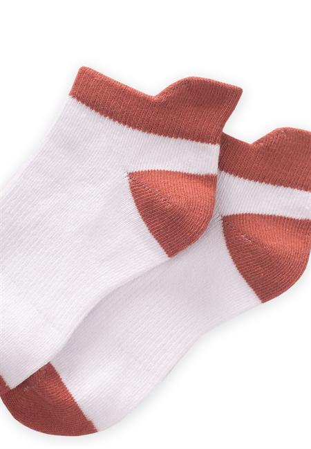 Burnu Topuğu Rekli Çocuk Patik Çorap 5-12 Yaş Kiremit
