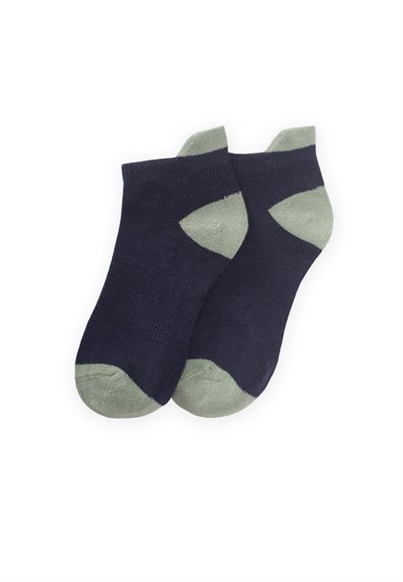 Zemini Ve Burnu Toprak Rekli Çocuk Patik Çorap 5-12- Lacivert-Çağla