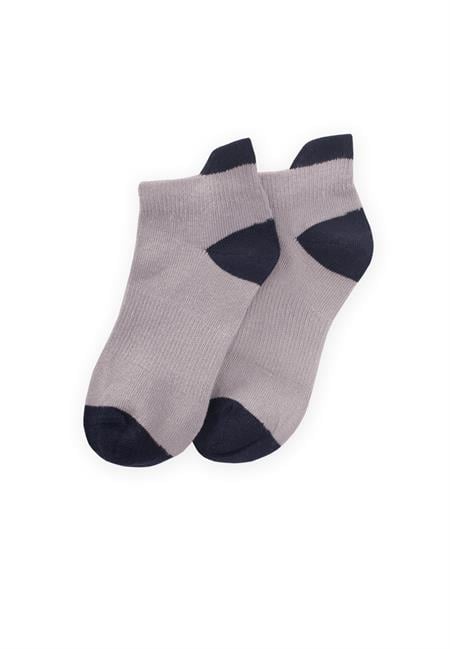 Zemini Ve Burnu Toprak Rekli Çocuk Patik Çorap 5-12- Gri-Lacivert