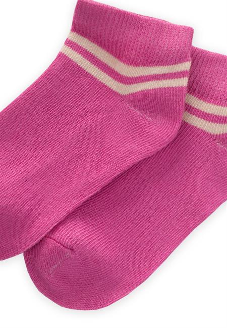 Ham Çizgili Çocuk Patik Çorabı 5-12 Yaş Fuşya