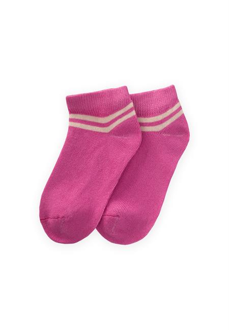 Ham Çizgili Çocuk Patik Çorabı 5-12 Yaş Fuşya