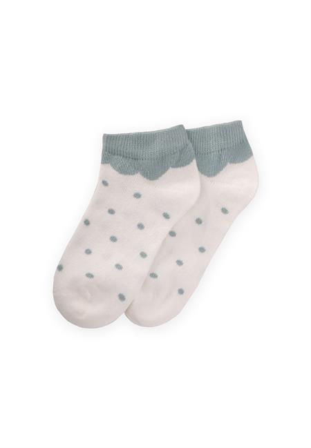 Puantiyeli Çocuk Patik Çorabı 5-12 Yaş MİNT YEŞİLİ