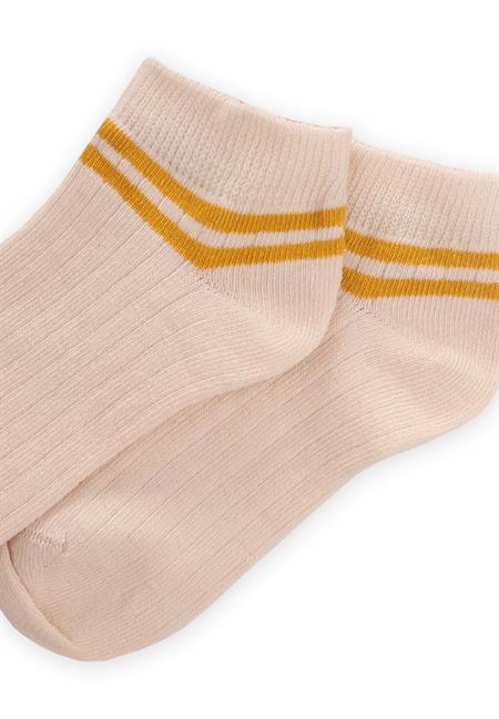 Zemin Ham  Bilekleri Çizgili Çocuk Patik 5-12 Yaş HARDAL SARI