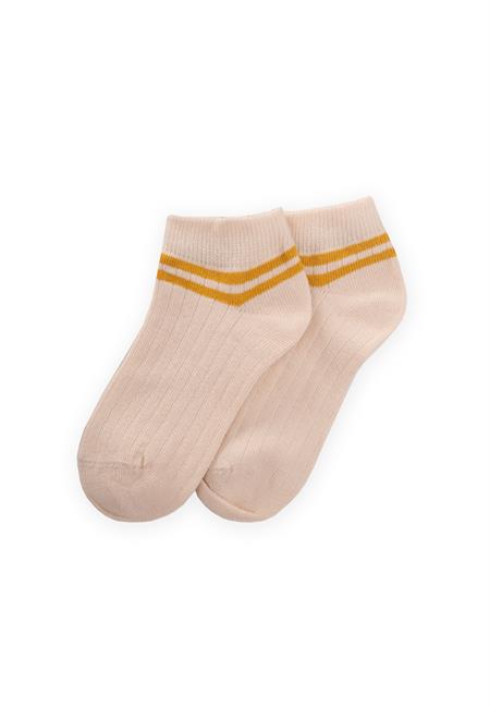 Zemin Ham  Bilekleri Çizgili Çocuk Patik 5-12 Yaş HARDAL SARI